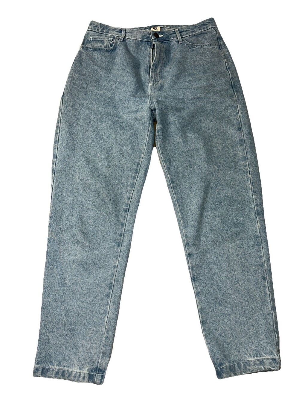 Lucy and Yak Cole Baggy Wide Leg High Waist Denim Jeans Light Wash Blue W30/R